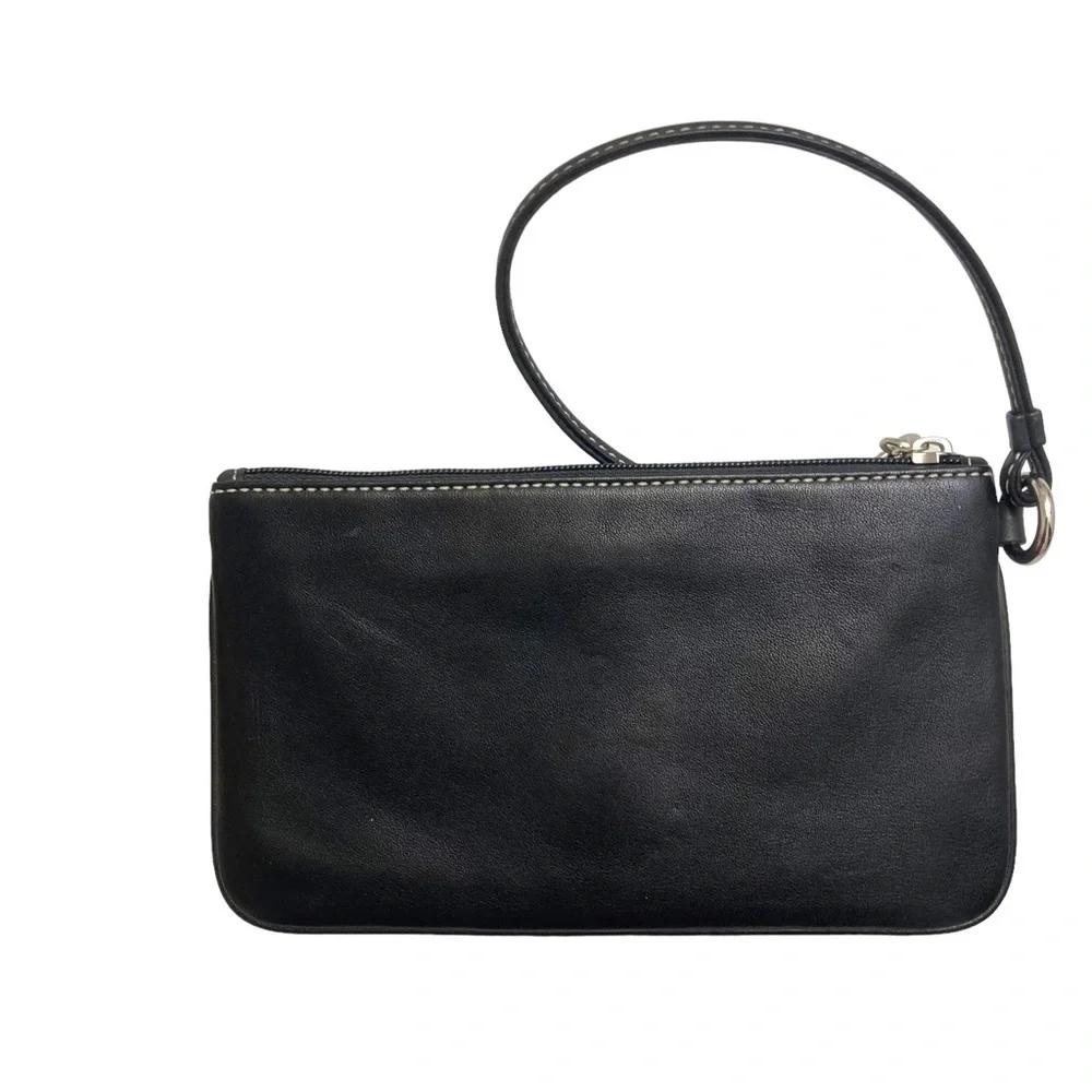 Coach black leather soho wristlet clutch bag